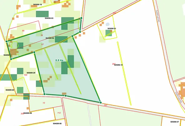 Mørkegrøn over 12% kulstof. Lysegrøn mellem 6 og 12% kulstof.